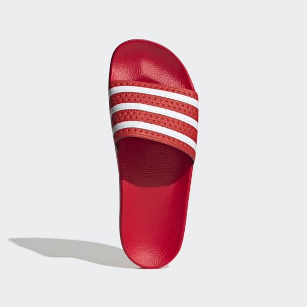 womens red adidas slides