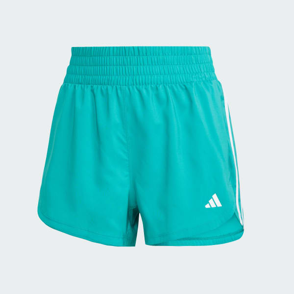 Green Pacer Training 3-Stripes Woven High-Rise Shorts