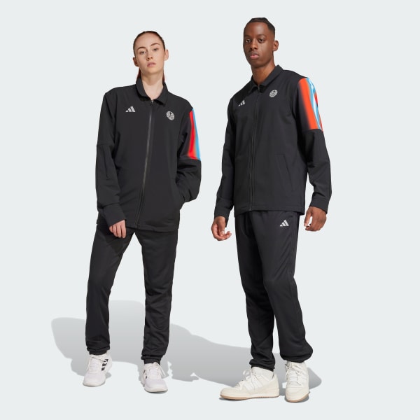 cerná Paris Basketball Snap Tracksuit Bottoms