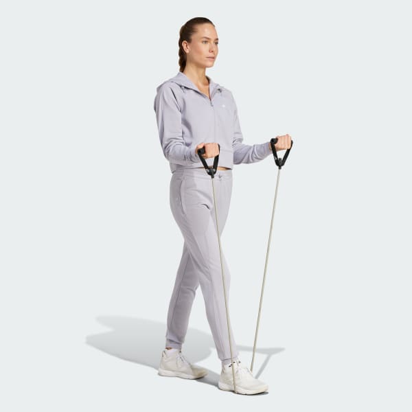 Gri AEROREADY Game and Go Full-Zip Fleece Kapüşonlu Üst