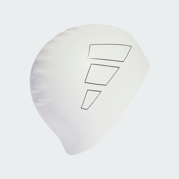 White adidas Logo Swim Cap