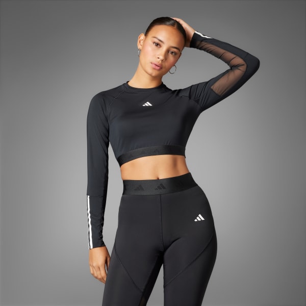Zwart Hyperglam Training Cropped Longsleeve