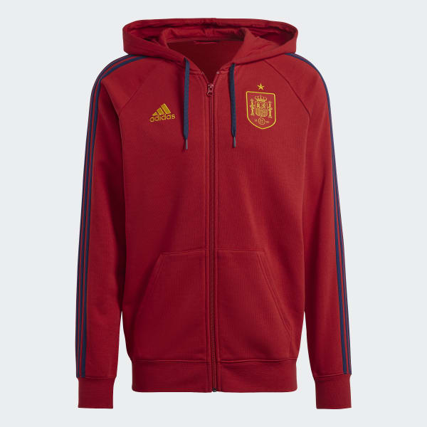 Czerwony Spain 3-Stripes Full-Zip Hoodie TS902