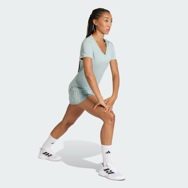 Verde T-shirt Workout Essentials con scollo a V