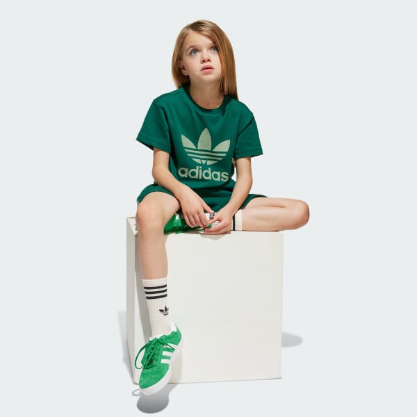 Green Adicolor Shorts Tee Set Kids