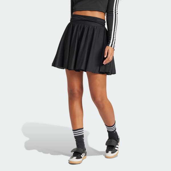 Negro Falda Wrap Mini Malla