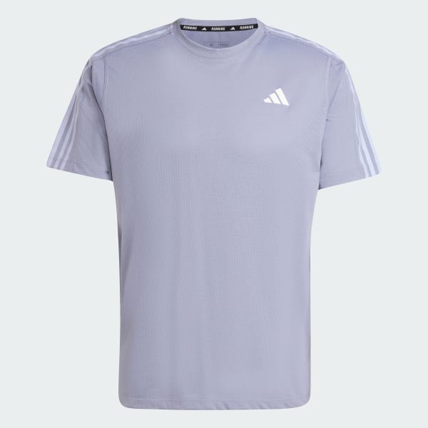 สีม่วง เสื้อยืด Own the Run 3-Stripes
