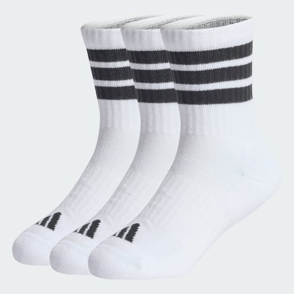 White 3STRIPES CUSHIONED SPORTSWEAR CREW SOCKS 3 PAIR PACK