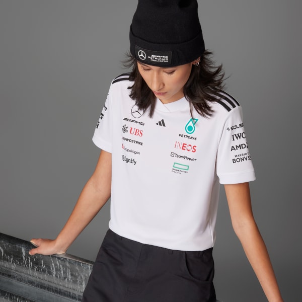 Hvit MERCEDES - AMG PETRONAS FORMULA ONE TEAM DRIVER TRØYE