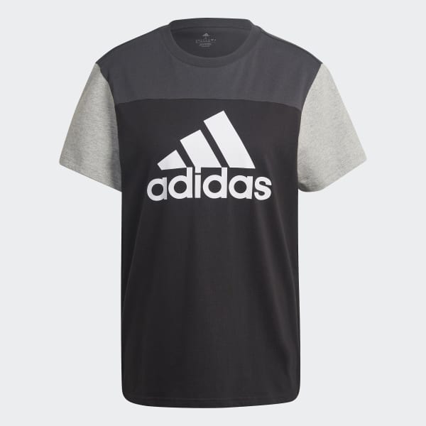 Siyah Essentials Colorblock Logo Tişört TU382