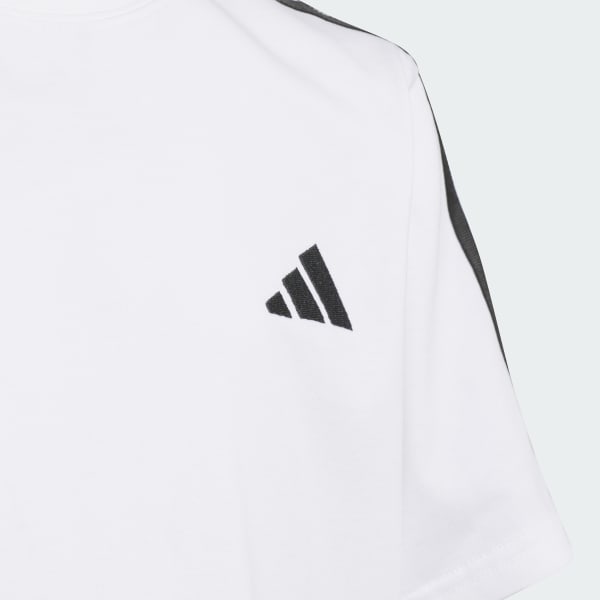 ホワイト キッズ エッセンシャルズ プラス レギュラーフィット スリーストライプス半袖Tシャツ