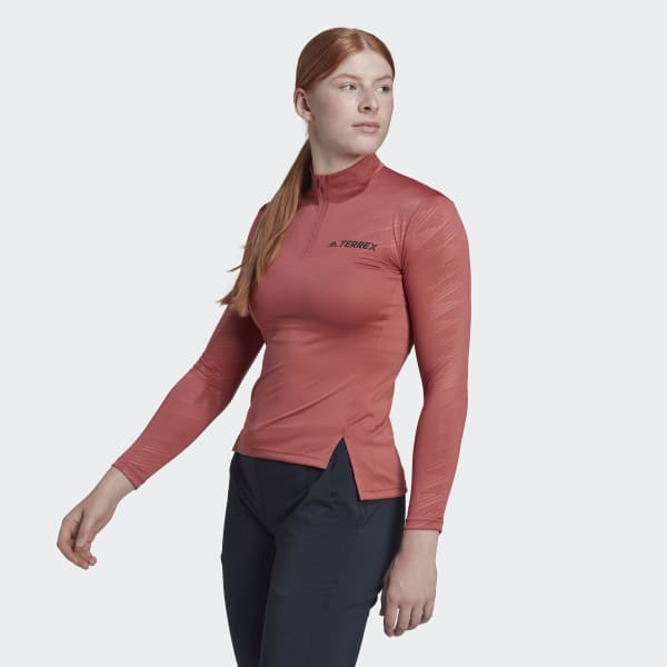 Red Terrex Multi Half-Zip Tee