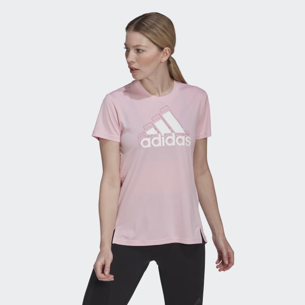 Rosa Playera 3 Franjas Sport Brand Love T1849