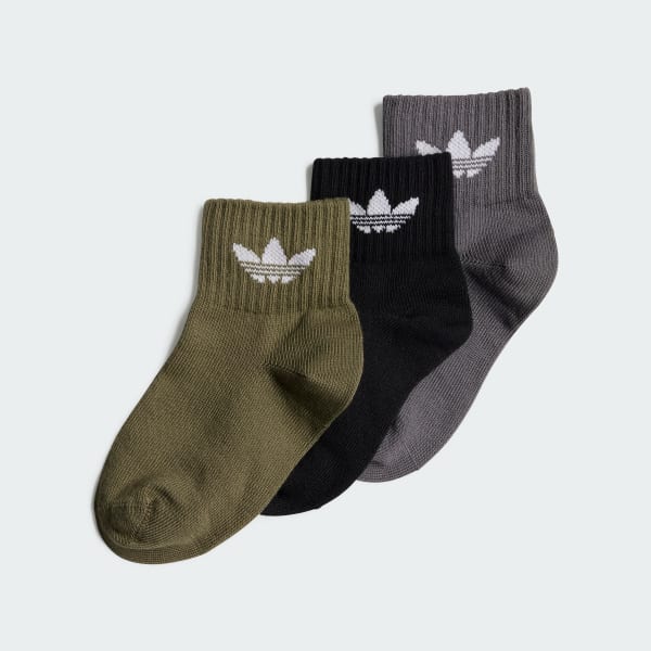Grey Mid Ankle Socks 3 Pair Pack Kids