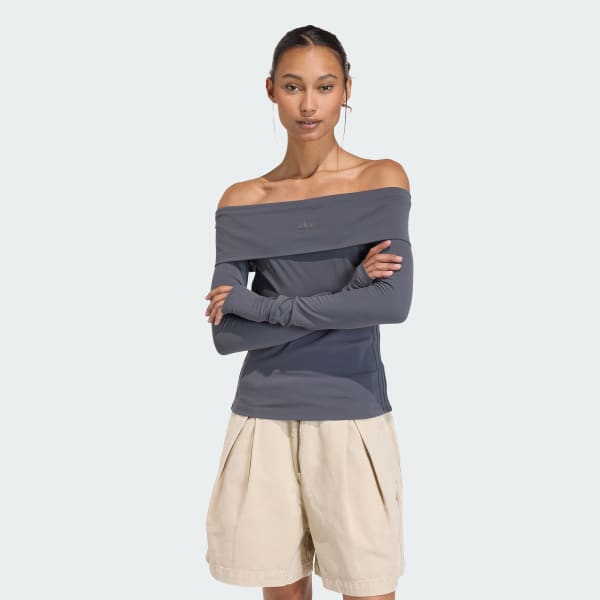 Preto Blusa MANGA LONGA OMBRO A OMBRO