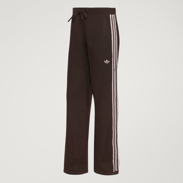 Brown KNITTED CROCHET FIREBIRD TRACKPANTS