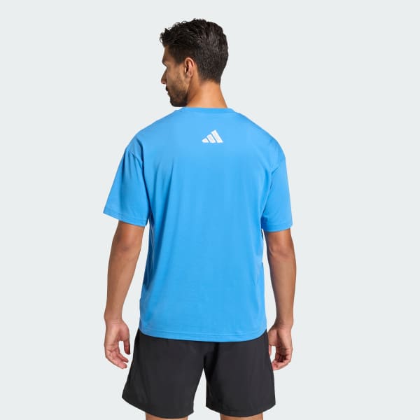 Blauw CLIMACOOL POWER TRAINING GRAPHIC T-SHIRT