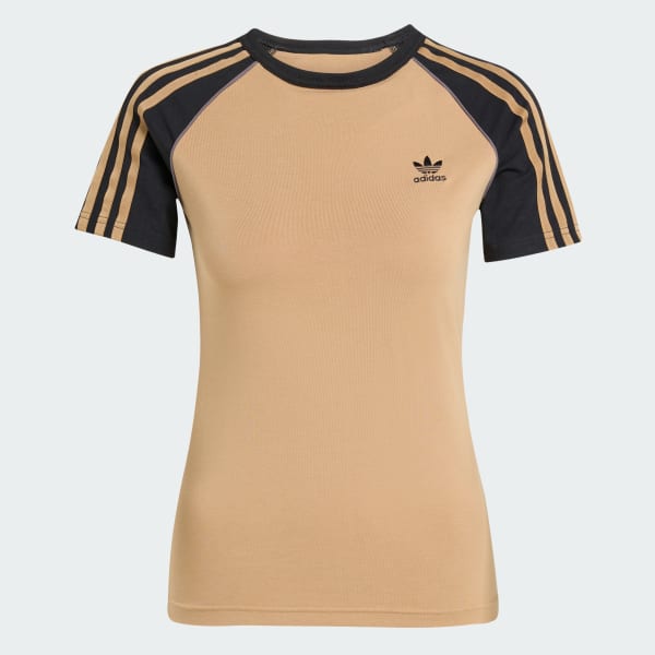 Cokelat Tee Slim Raglan Adicolor 3-Stripes