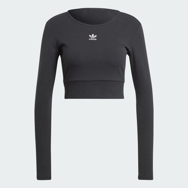 Negro Camiseta manga larga Essentials Rib