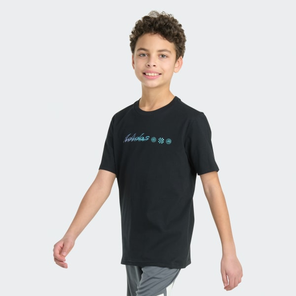 Black Short Sleeve Football Helmet Tee
