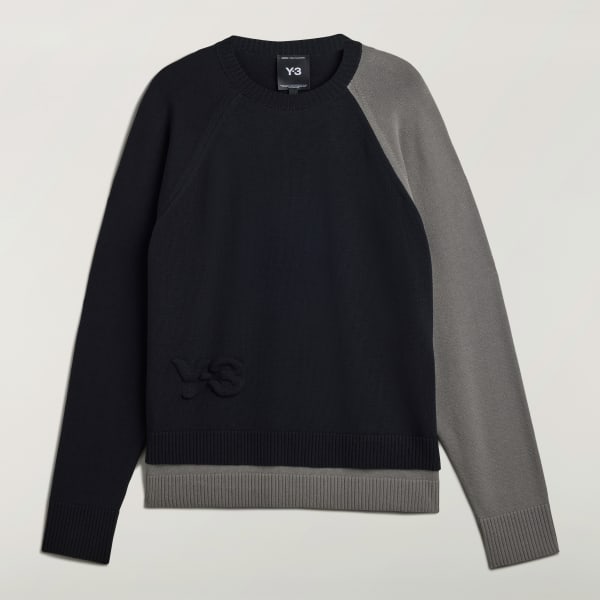 adidas Y-3 Logo Knit Crew - Black | Free Shipping with