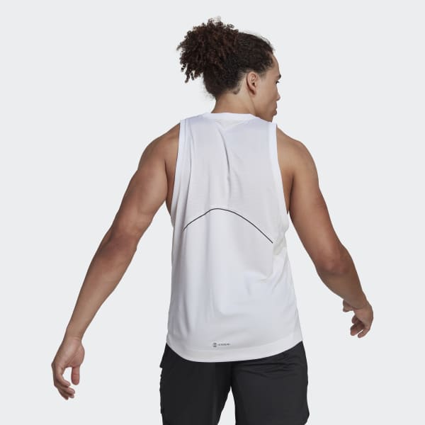 White HIIT Spin Training Tank Top WU842