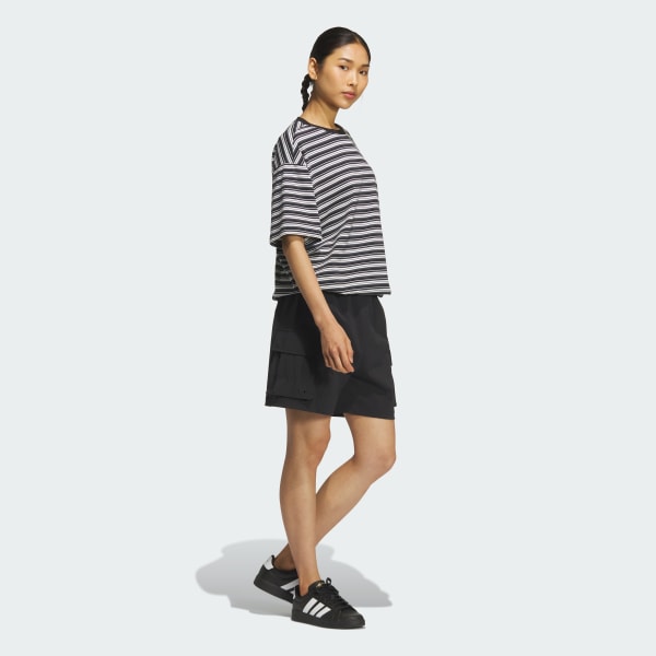 ブラック スタジアム クローム オーバーサイズフィット マルチストライプ 半袖Tシャツ