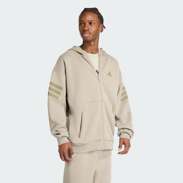 Green Future Icons 3-Stripes Full-Zip Hoodie