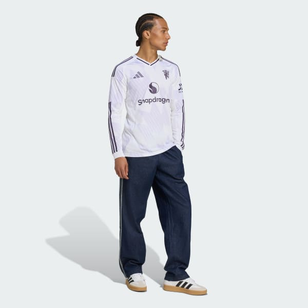 Blanc Maillot extérieur à manches longues Manchester United 25/26