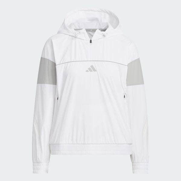 ホワイト 【ゴルフ】クォータージップ パーカー プルオーバー 長袖