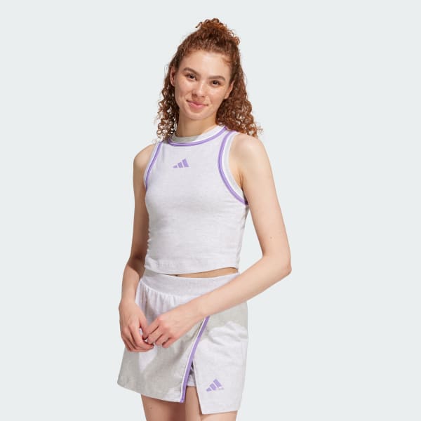 Gris Débardeur court coton Color-Pop Essentials