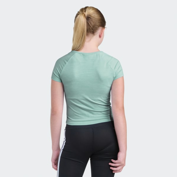 Green SS Raglan Melange Tee