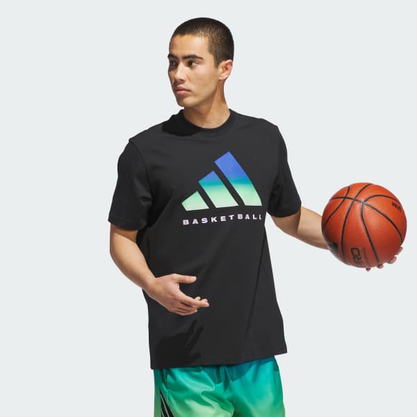 Negro Remera Graphic adidas de básquet