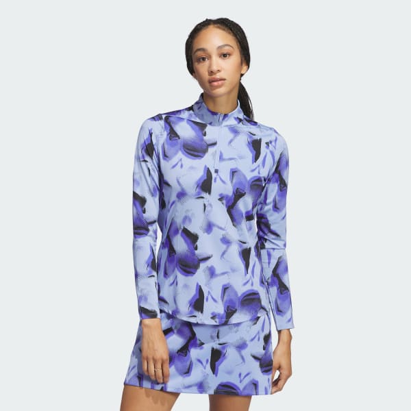Blue Ultimate365 Printed Quarter Zip Mock