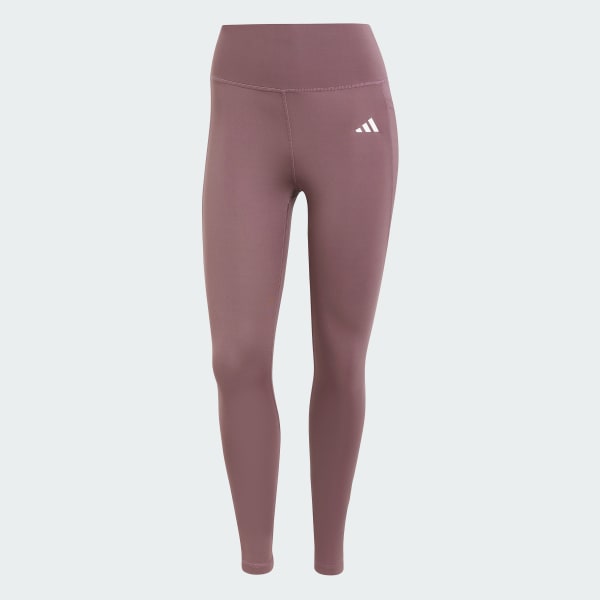 Purple Optime Essentials Stash Pocket Full-Length Leggings