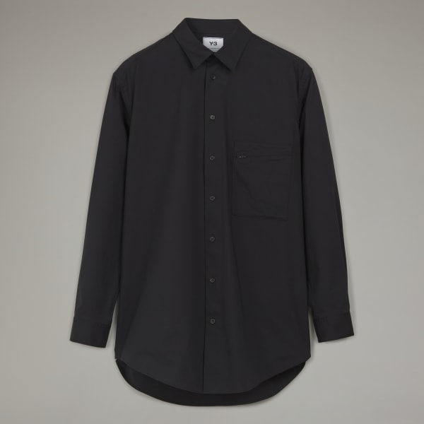 Svart Y-3 Classic Chest Logo Button-Down Shirt VT485