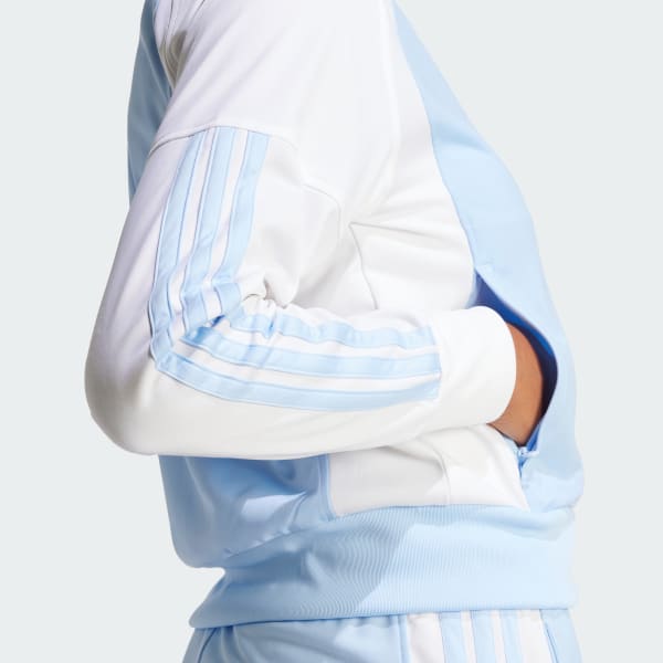 adidas ボディスーツ レオタード コットン Light Blue 海外L セール】カーディB レオタード ジャケット / Cardi B Leotard