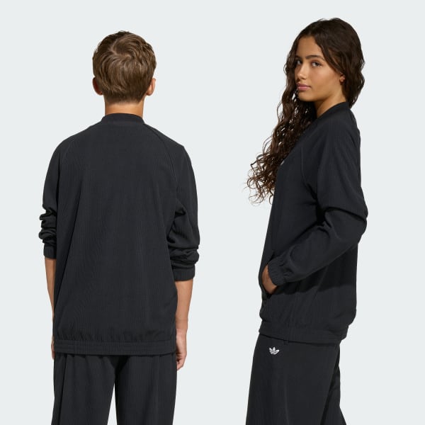 Czerń SZTRUKSOWA BLUZA DRESOWA SST OVERSIZE