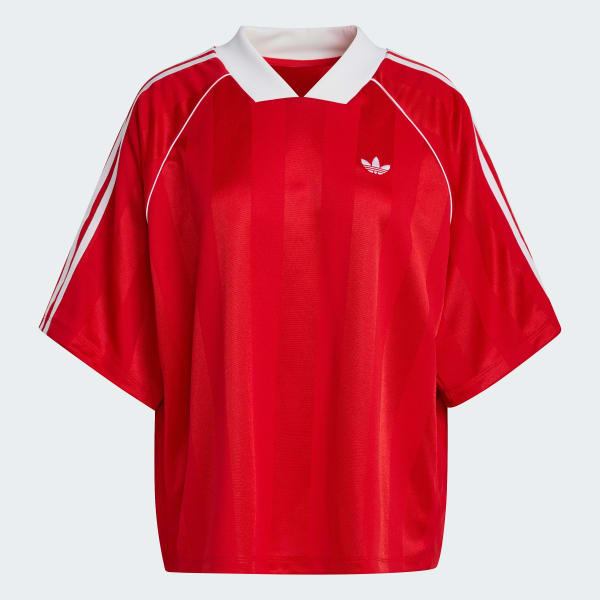 สีแดง เสื้อยืด 3 STRIPES JAQUARD