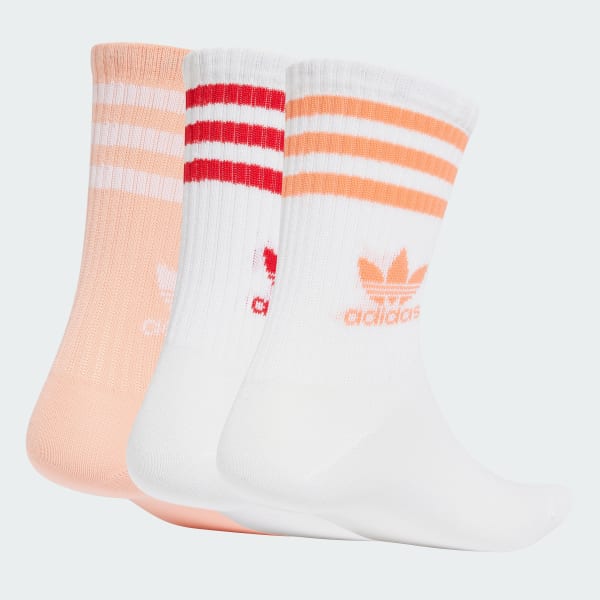 White Mid Cut Crew Socks 3 Pairs