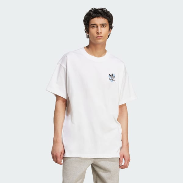 White Florals Logo Oversized Tee