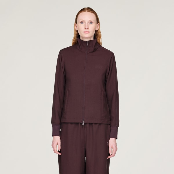 Burgundy Teplákový top Y-3 s 3-pásikmi
