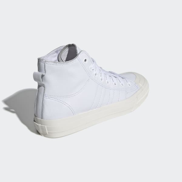 white leather adidas nizza