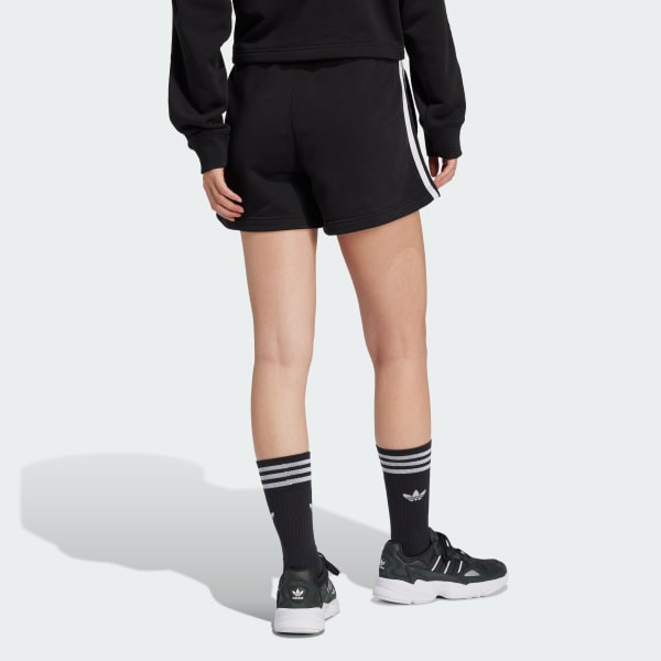 Negro Shorts 3 Franjas Felpa Francesa