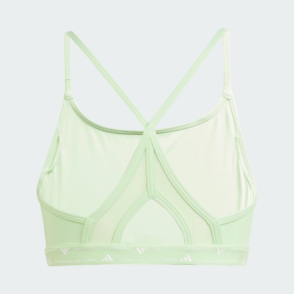 Green Aeroreact Training Light-Support 3-Stripes Bra