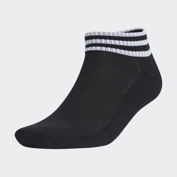 Black Recycled Materials 3-Stripes Ankle Socks ZR537