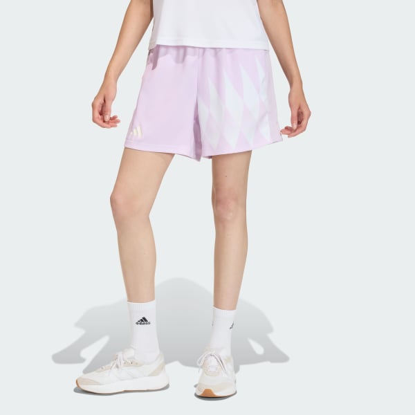 Purple HOUSE OF TIRO X COMMON GOAL SATIN SHORTS