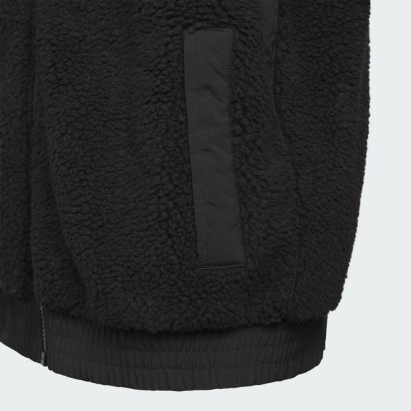 ブラック キッズ ワーディングパック ルーズフィット ボア フルジップジャケット