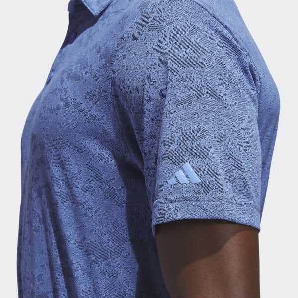 Blauw Textured Jacquard Golfpolo