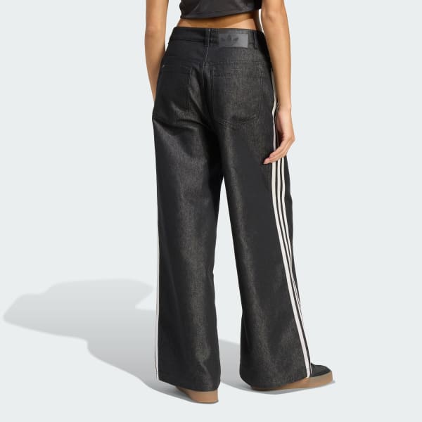 Negro Pantalón Adilenium Season 4 Teamgeist Tejido Denim Holgado y Brillante